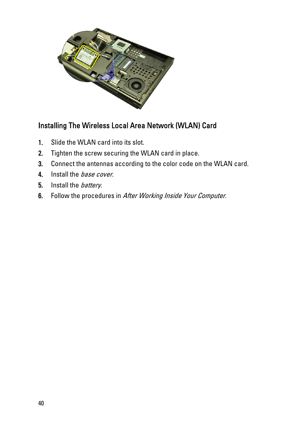 Dell Precision M6600 (Mid 2011) User Manual | Page 40 / 136