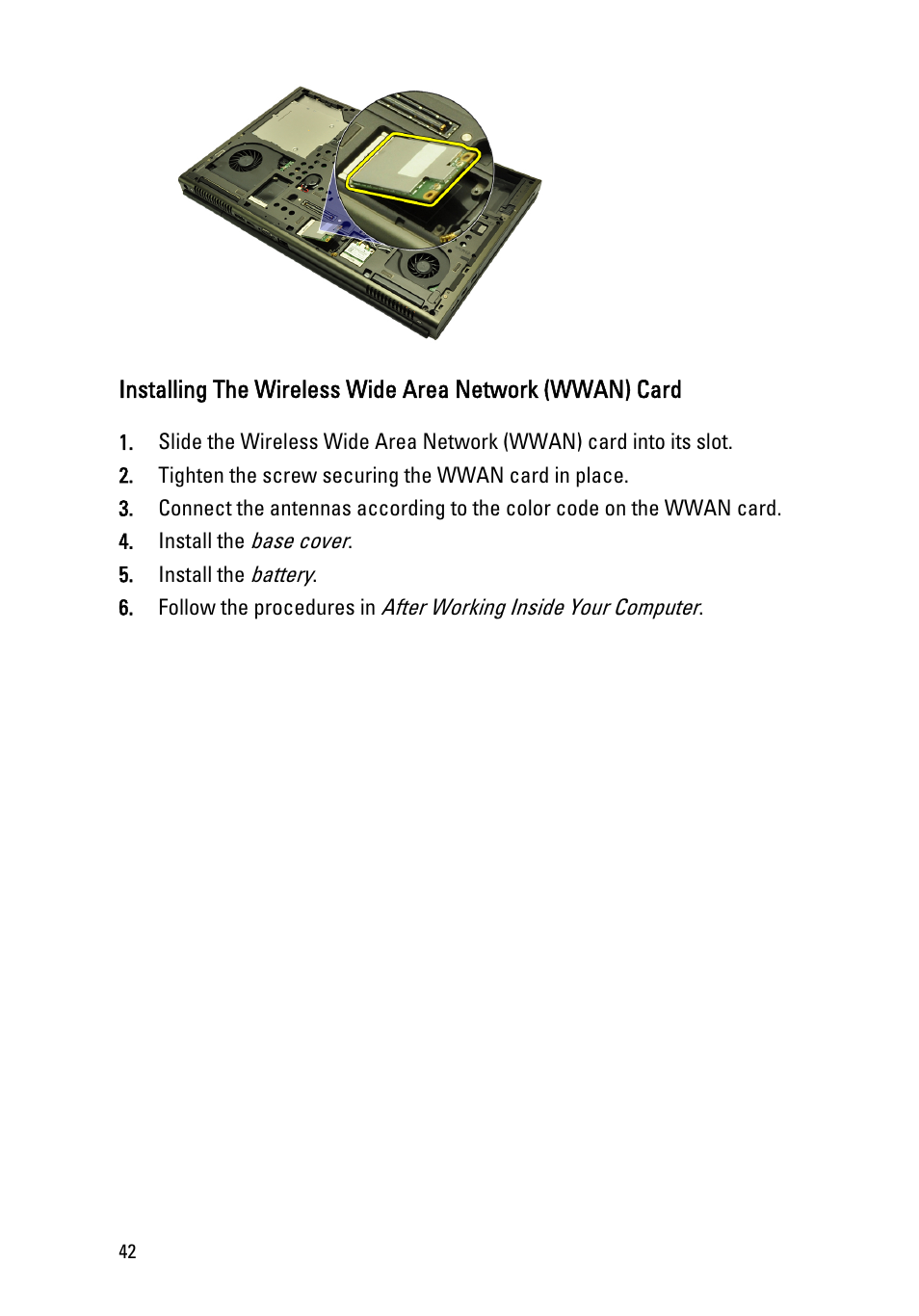 Dell Precision M6600 (Mid 2011) User Manual | Page 42 / 136