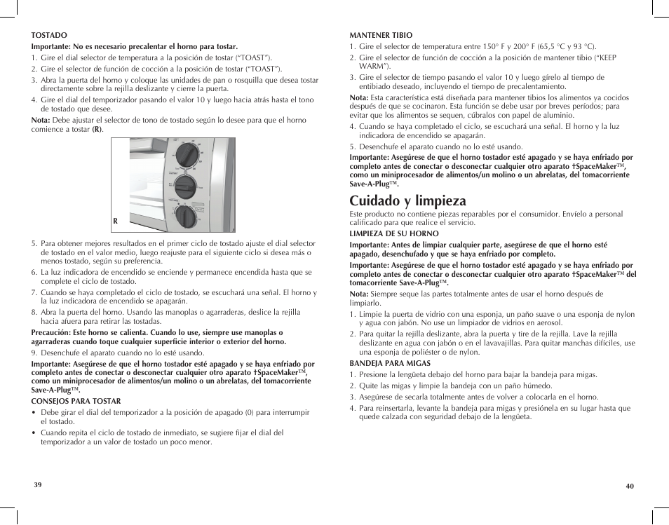 Cuidado y limpieza | Black & Decker TRos1500 User Manual | Page 21 / 26