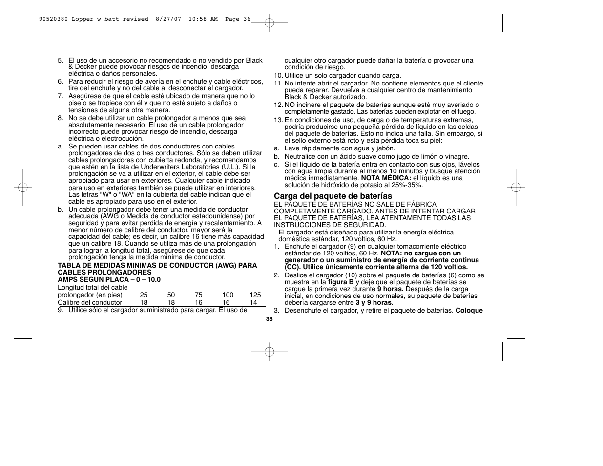 Black & Decker Alligator 90520380 User Manual | Page 36 / 44