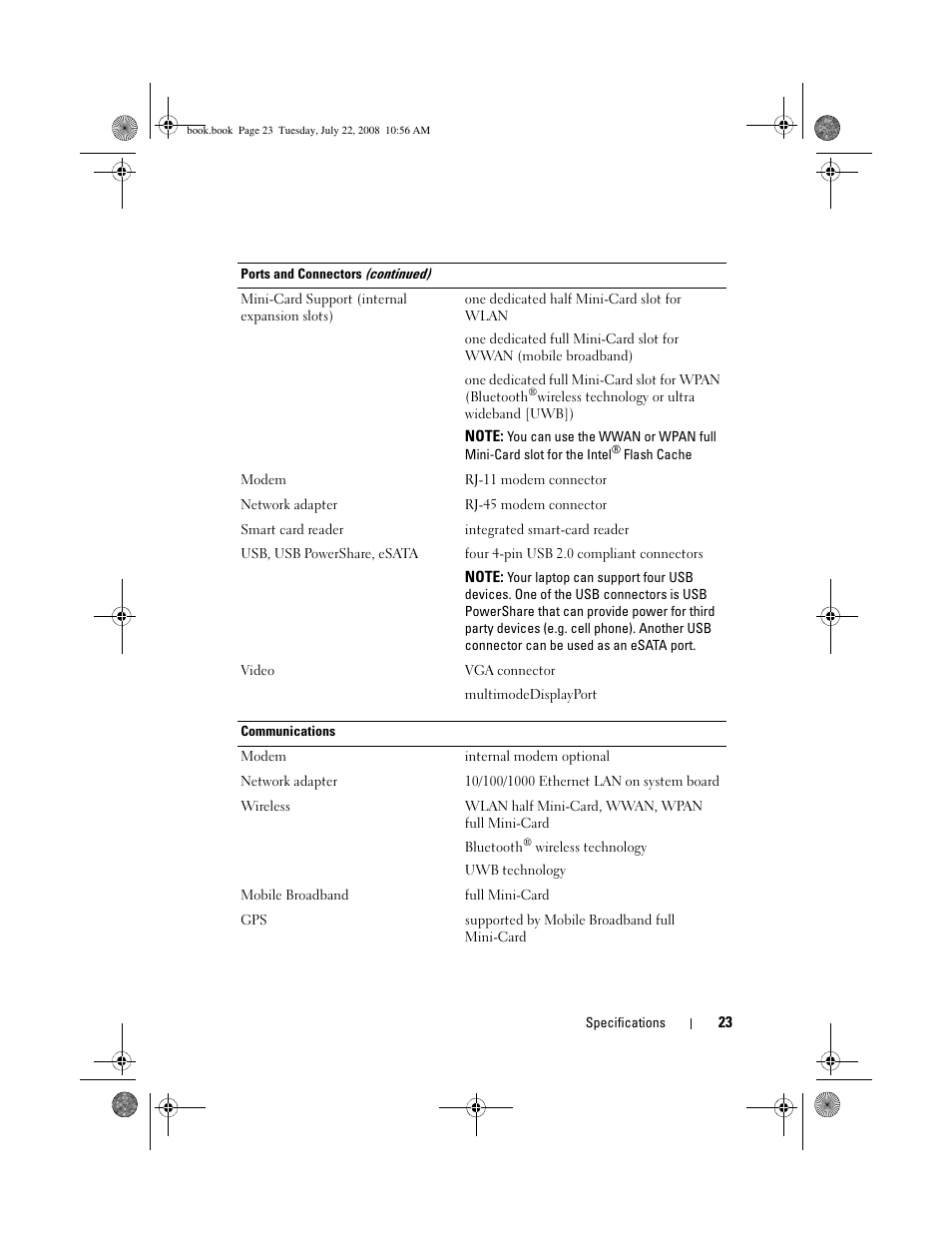 Dell Precision M2400 (Mid 2008) User Manual | Page 23 / 70