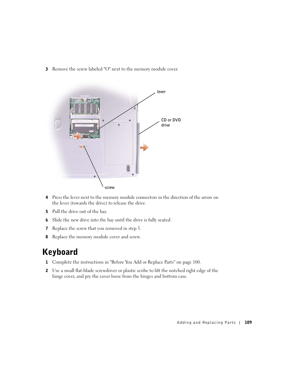 Keyboard | Dell Inspiron 5100 User Manual | Page 109 / 160