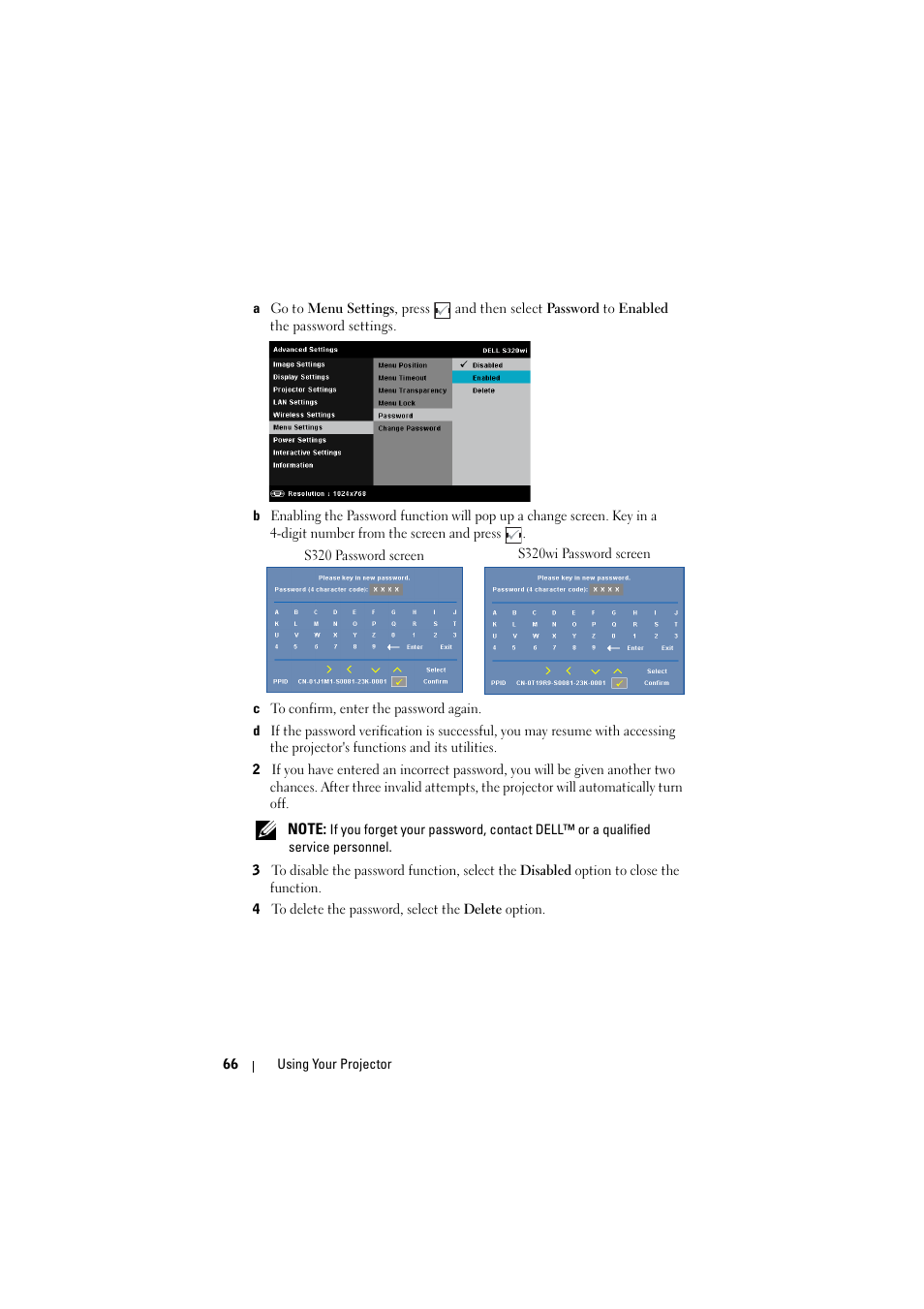 Dell S320wi Projector User Manual | Page 66 / 152