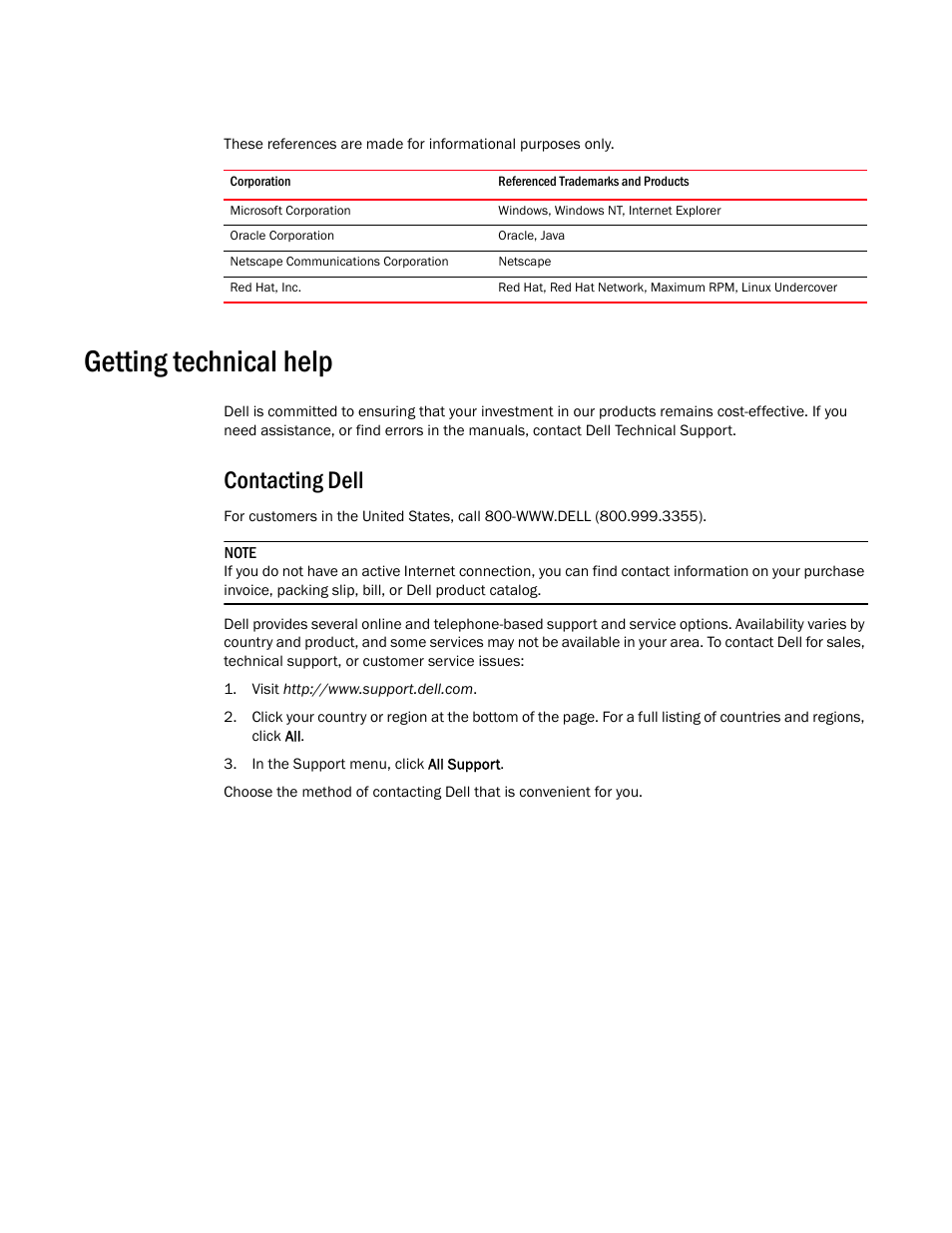 Getting technical help, Contacting dell | Dell POWEREDGE M1000E User Manual | Page 16 / 302