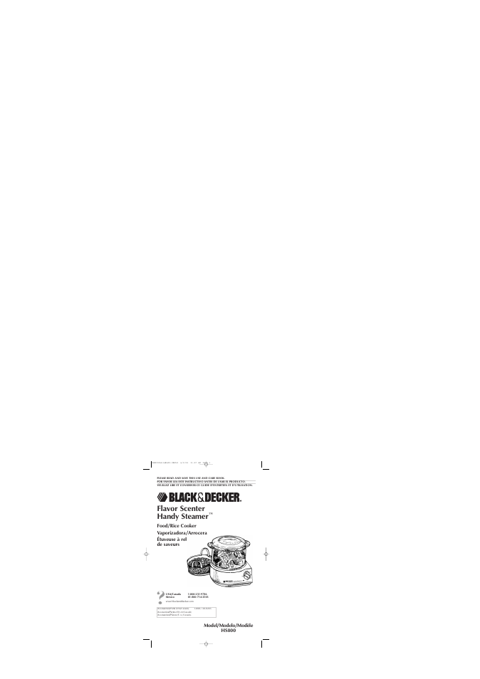 Black & Decker HS800 User Manual | 13 pages