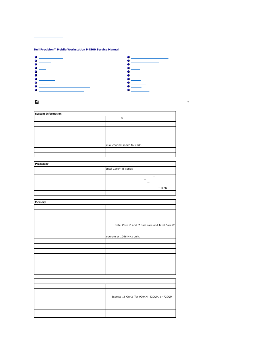 Specifications | Dell Precision M4500 (Early 2010) User Manual | Page 45 / 54