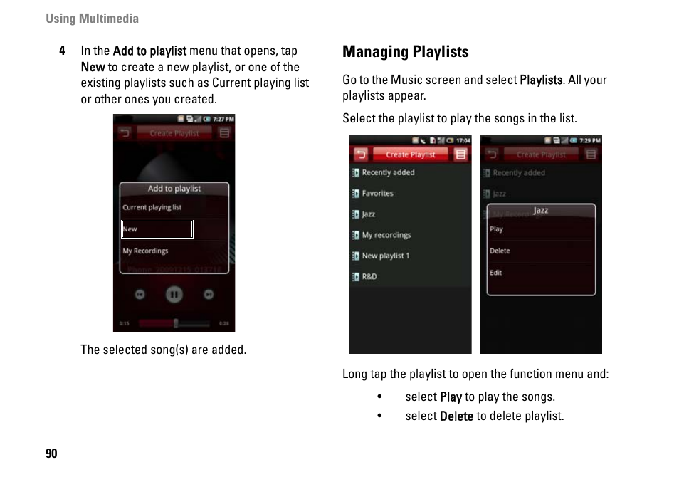 Managing playlists | Dell MINI 3IX User Manual | Page 92 / 145