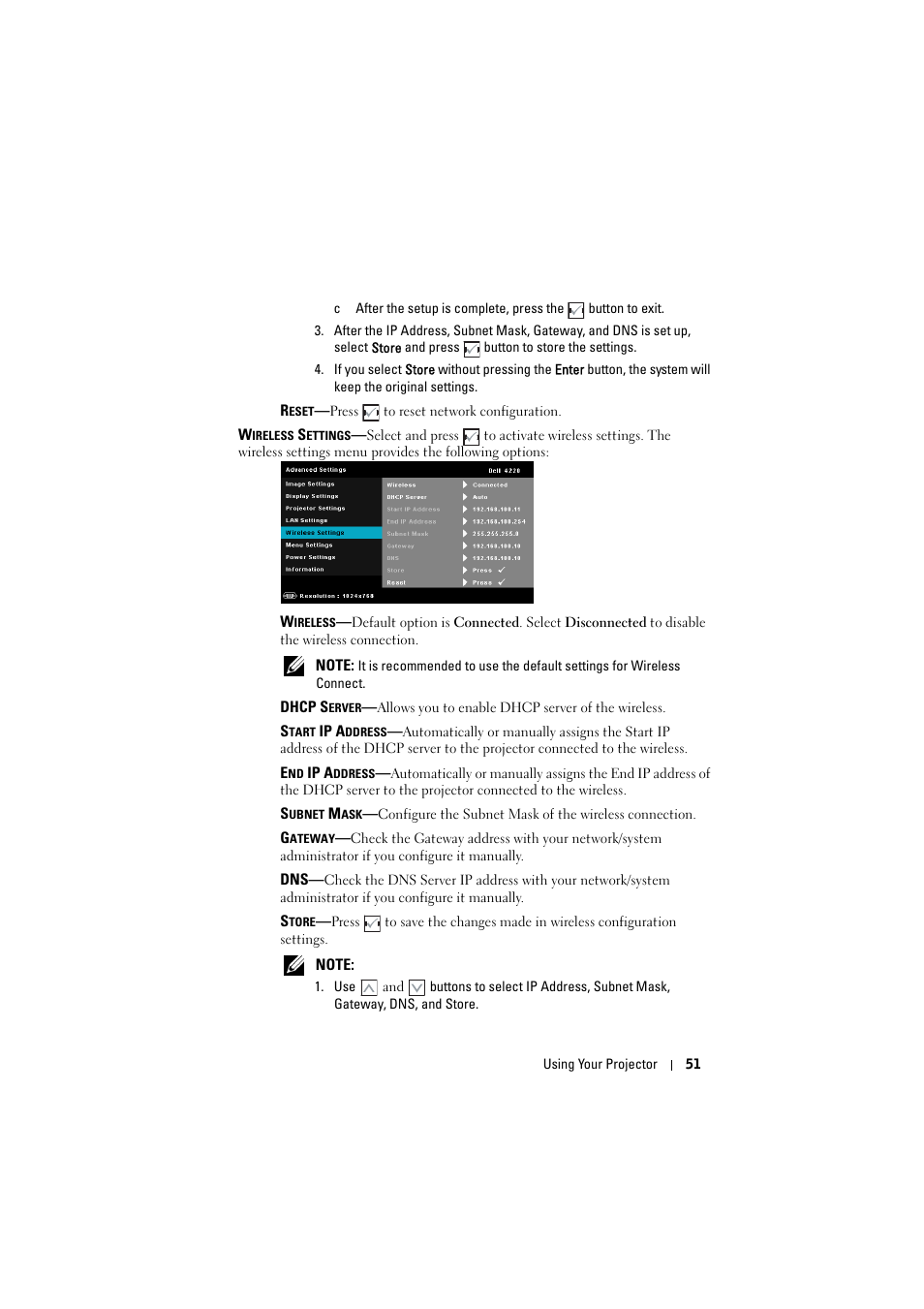 Dell 4320 Projector User Manual | Page 51 / 121