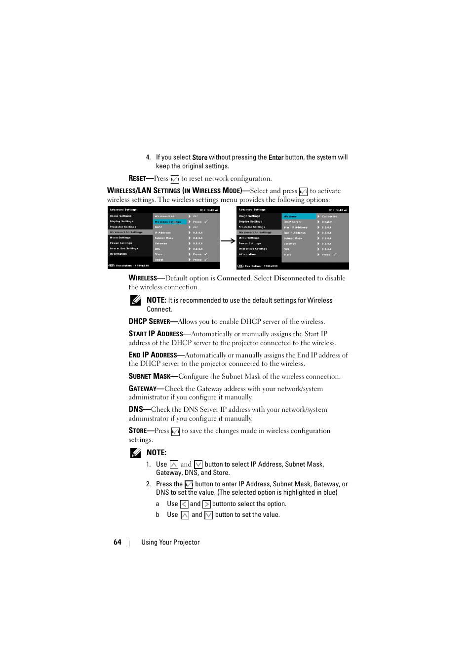 Dell S500 Projector User Manual | Page 64 / 132