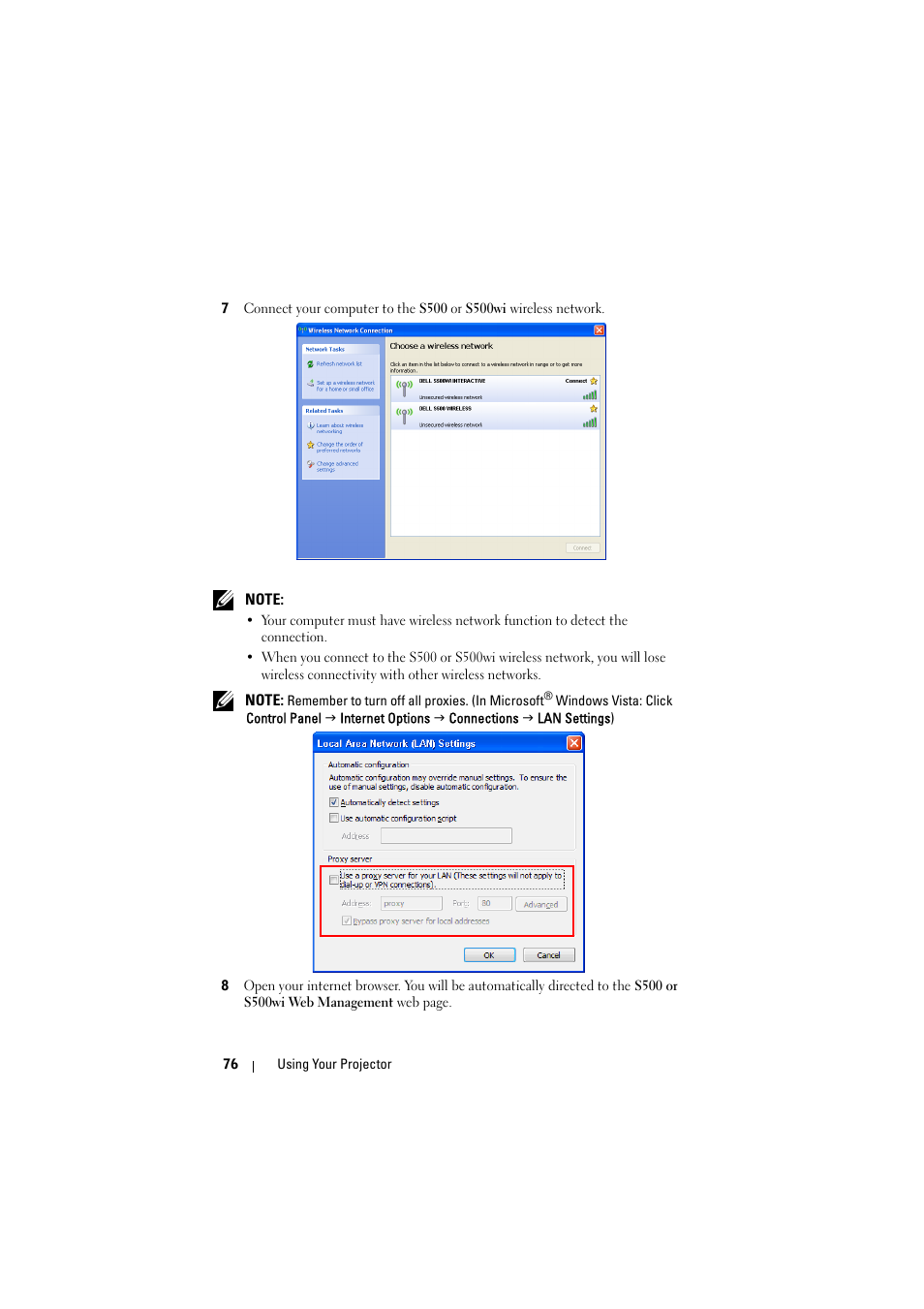Dell S500 Projector User Manual | Page 76 / 132
