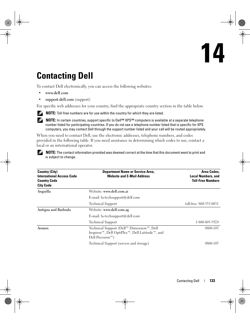 Contacting dell, Ently failed. contact dell. see "contacting, Contacting dell" on | Dell Inspiron 6400 User Manual | Page 133 / 186