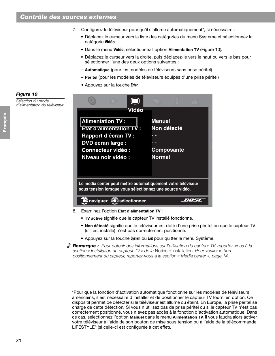 Contrôle des sources externes | Bose LIFESTYLE 38 User Manual | Page 146 / 184