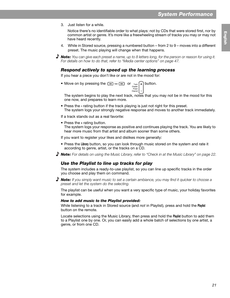 System performance | Bose LIFESTYLE 38 User Manual | Page 21 / 184