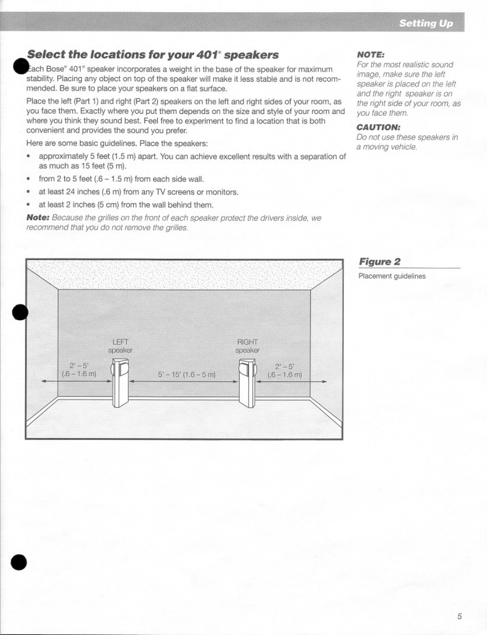 Select the locations for your 40v speakers, Select the locations for your 401* speakers | Bose 401 User Manual | Page 5 / 12