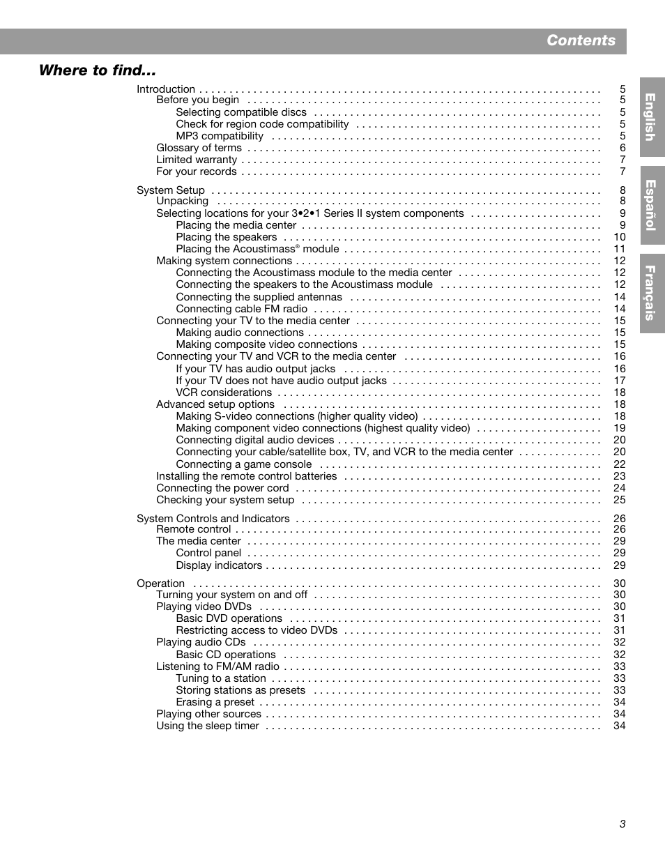 Bose 3.2.1 GS Series II User Manual | Page 3 / 180