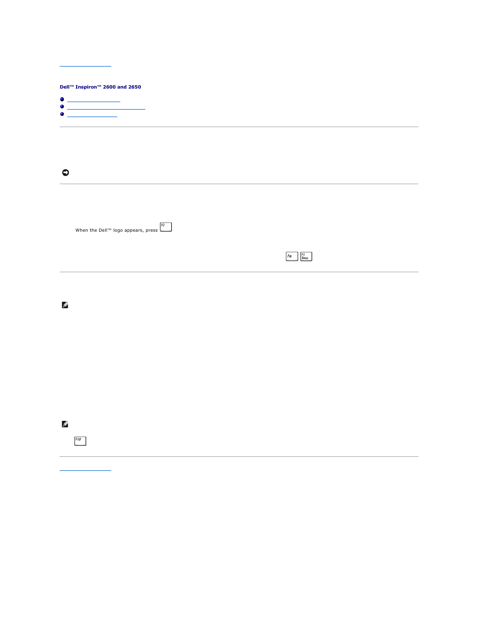 System setup program, System setup overview, Viewing the system setup screens | System setup screens | Dell INSPIRON 2600 User Manual | Page 46 / 87