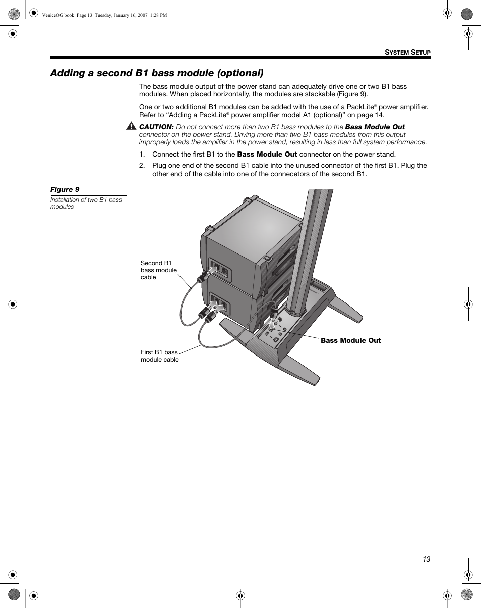 Adding a second b1 bass module (optional) | Bose L1 Model II User Manual | Page 21 / 32