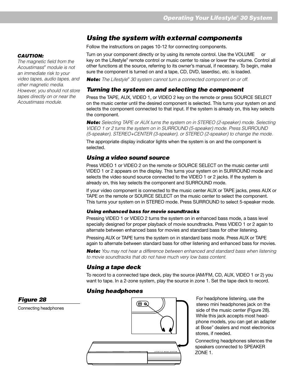 Using the system with external components | Bose AM193147_03_V. User Manual | Page 23 / 34