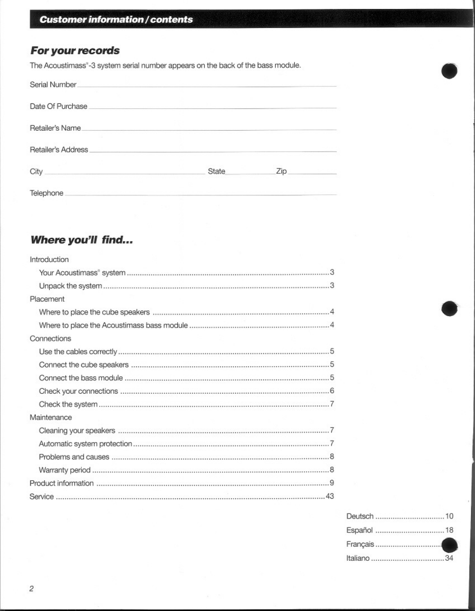 Bose Acoustimass 3 Series III User Manual | Page 2 / 11