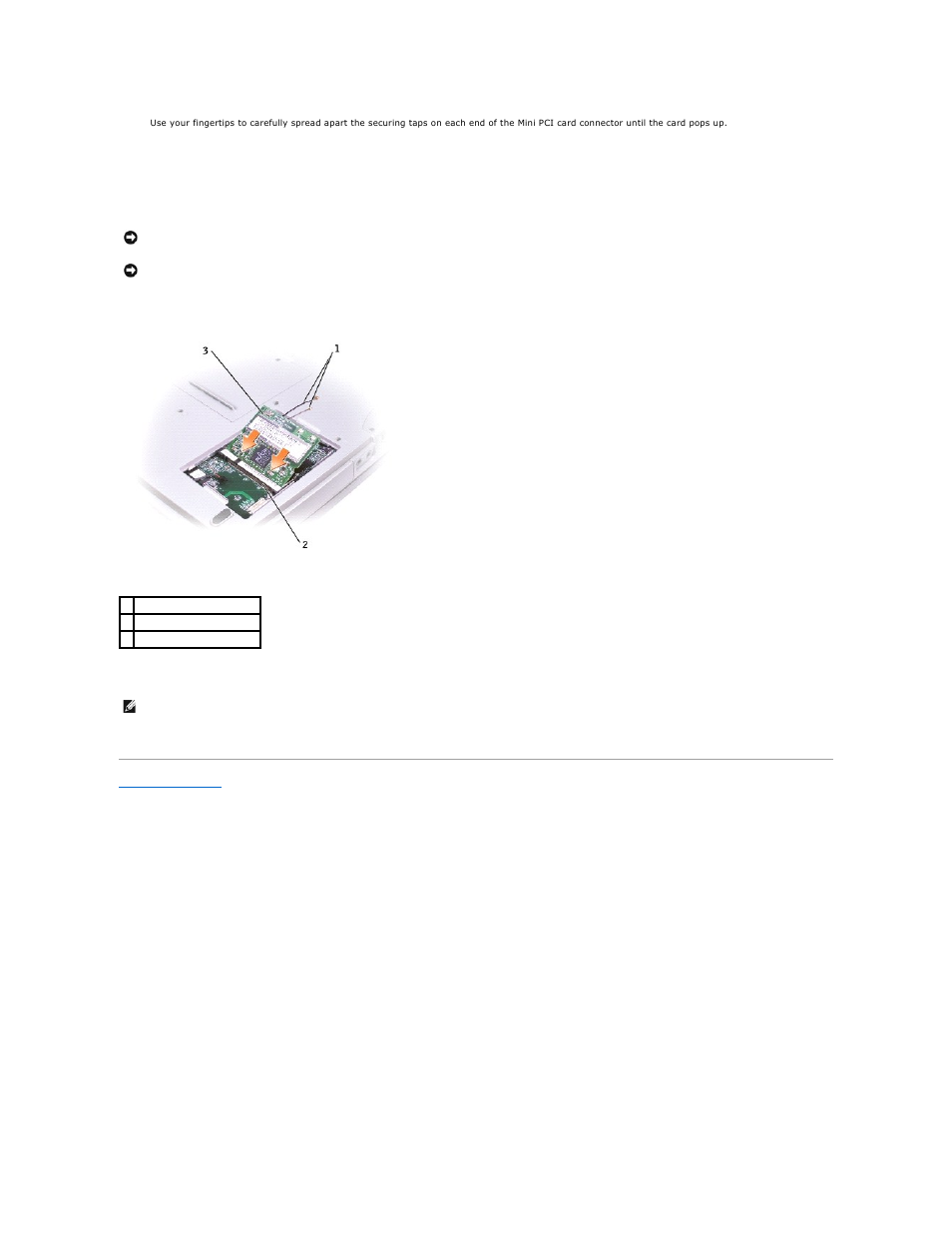 Installing the mini pci card | Dell Inspiron 1100 User Manual | Page 40 / 40