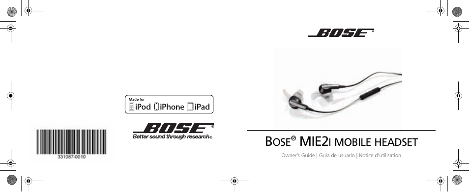 Mie2, Mobile, Headset | Bose AM331087 User Manual | Page 7 / 7