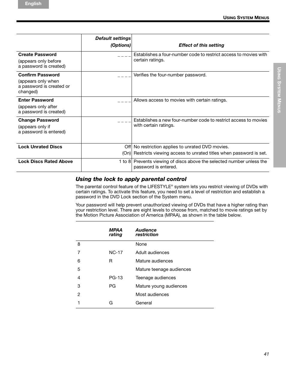 Bose LIFESTYLE 289328 User Manual | Page 41 / 68