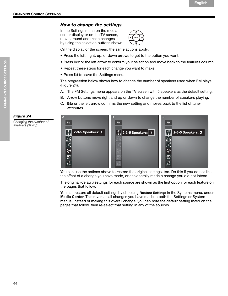 How to change the settings | Bose LIFESTYLE 289328 User Manual | Page 44 / 68