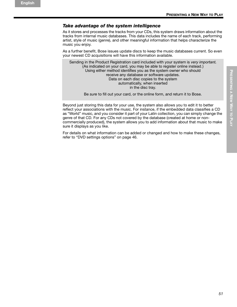 Take advantage of the system intelligence | Bose LIFESTYLE 289328 User Manual | Page 51 / 68