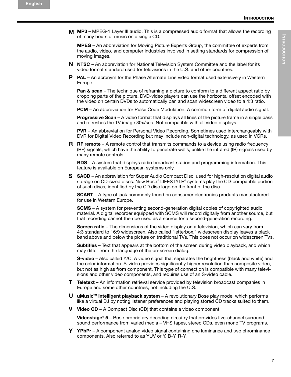 Bose LIFESTYLE 289328 User Manual | Page 7 / 68