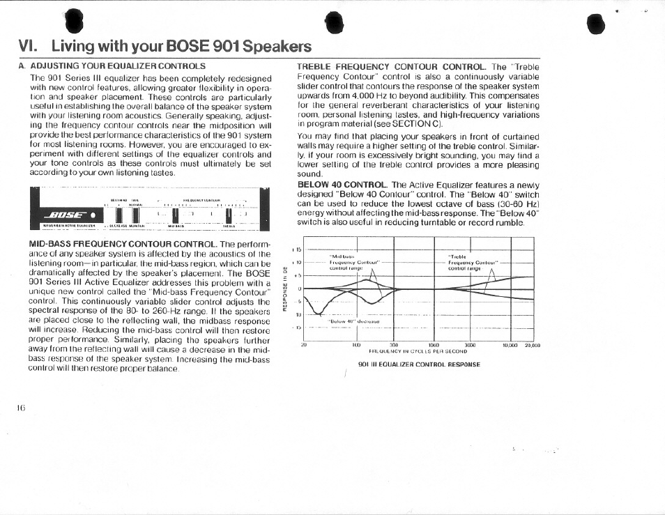 Vi. living with your bose 901 speakers | Bose 901 Series III User Manual | Page 16 / 20