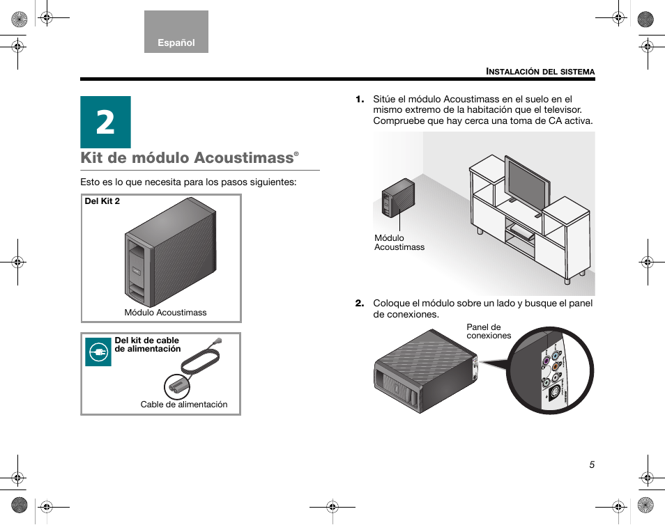 Kit de módulo acoustimass | Bose LIFESTYLE V35 User Manual | Page 7 / 18