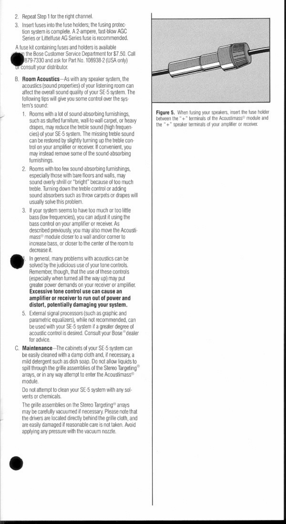 Bose SE-5 User Manual | Page 5 / 8