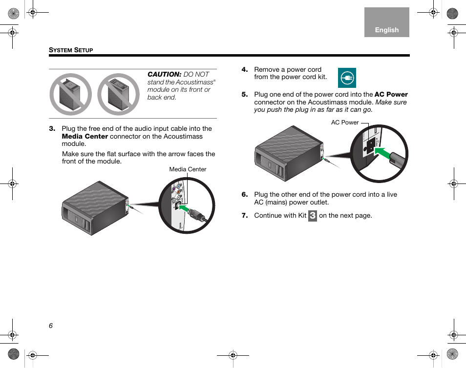 Bose LIFESTYLE AM324443 User Manual | Page 8 / 18