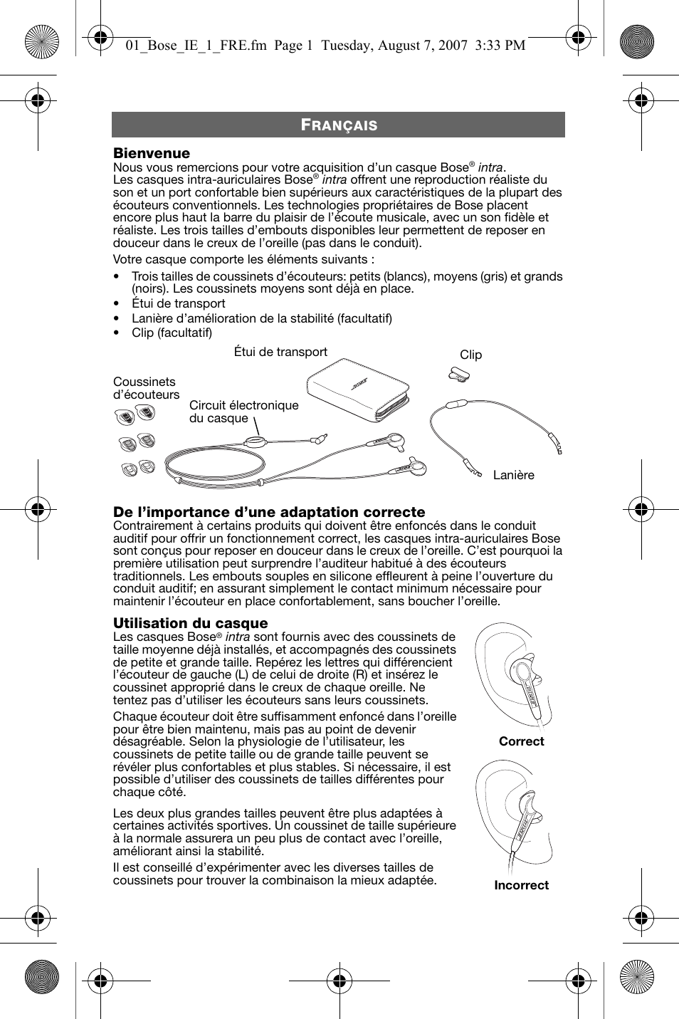 Bose In-Ear Headphones User Manual | Page 18 / 55