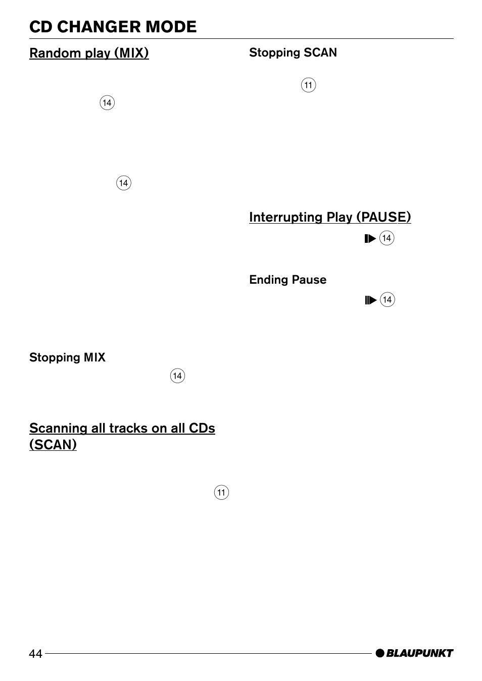 Cd changer mode | Blaupunkt Wiesbaden CD51 User Manual | Page 19 / 26