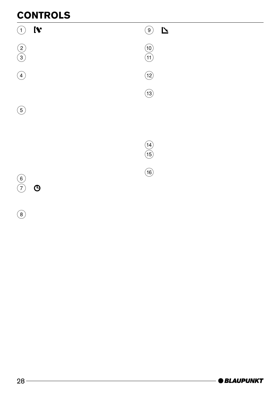 Controls | Blaupunkt Wiesbaden CD51 User Manual | Page 3 / 26