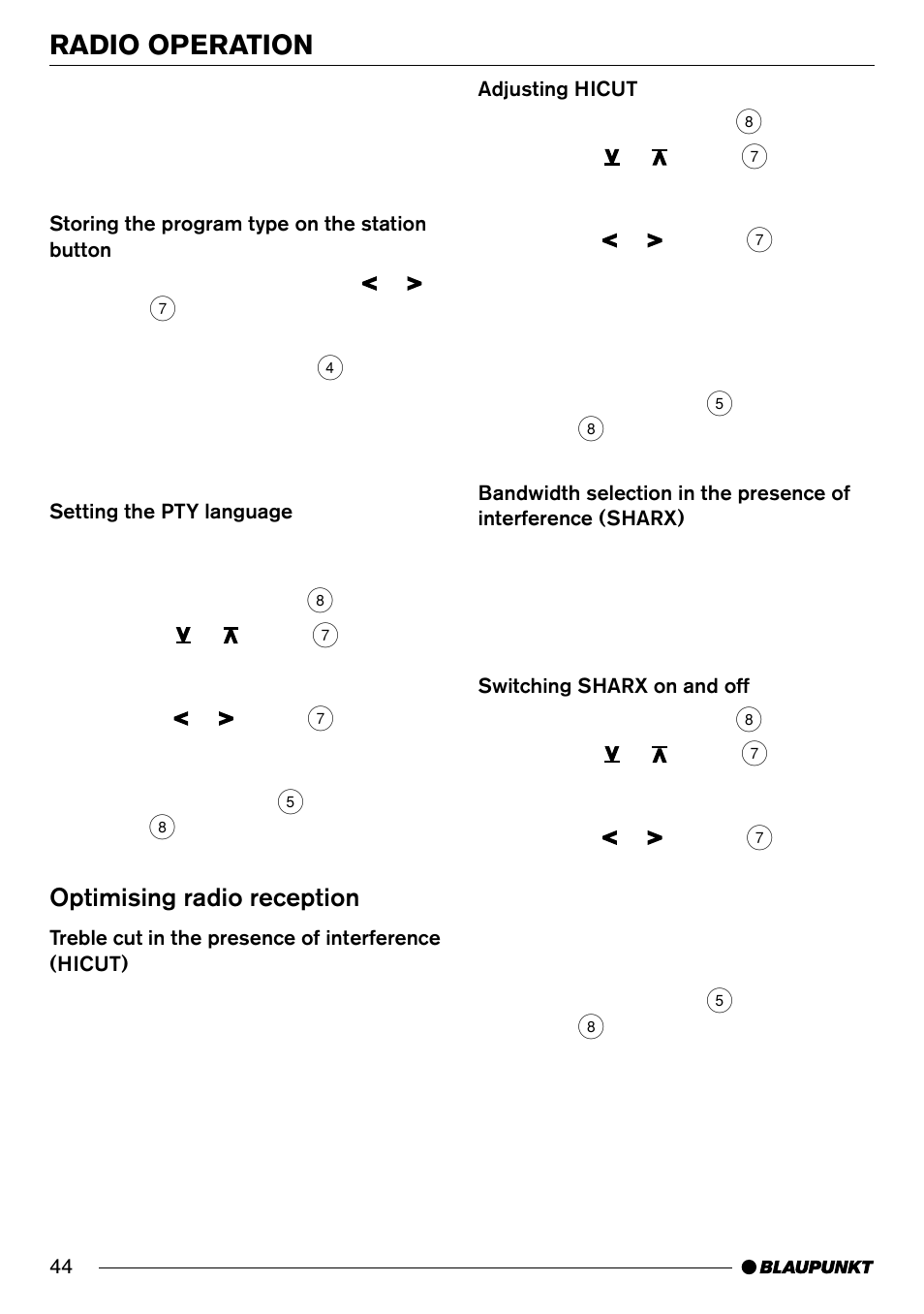 Radio operation, Optimising radio reception | Blaupunkt Arizona DJ70 User Manual | Page 17 / 30