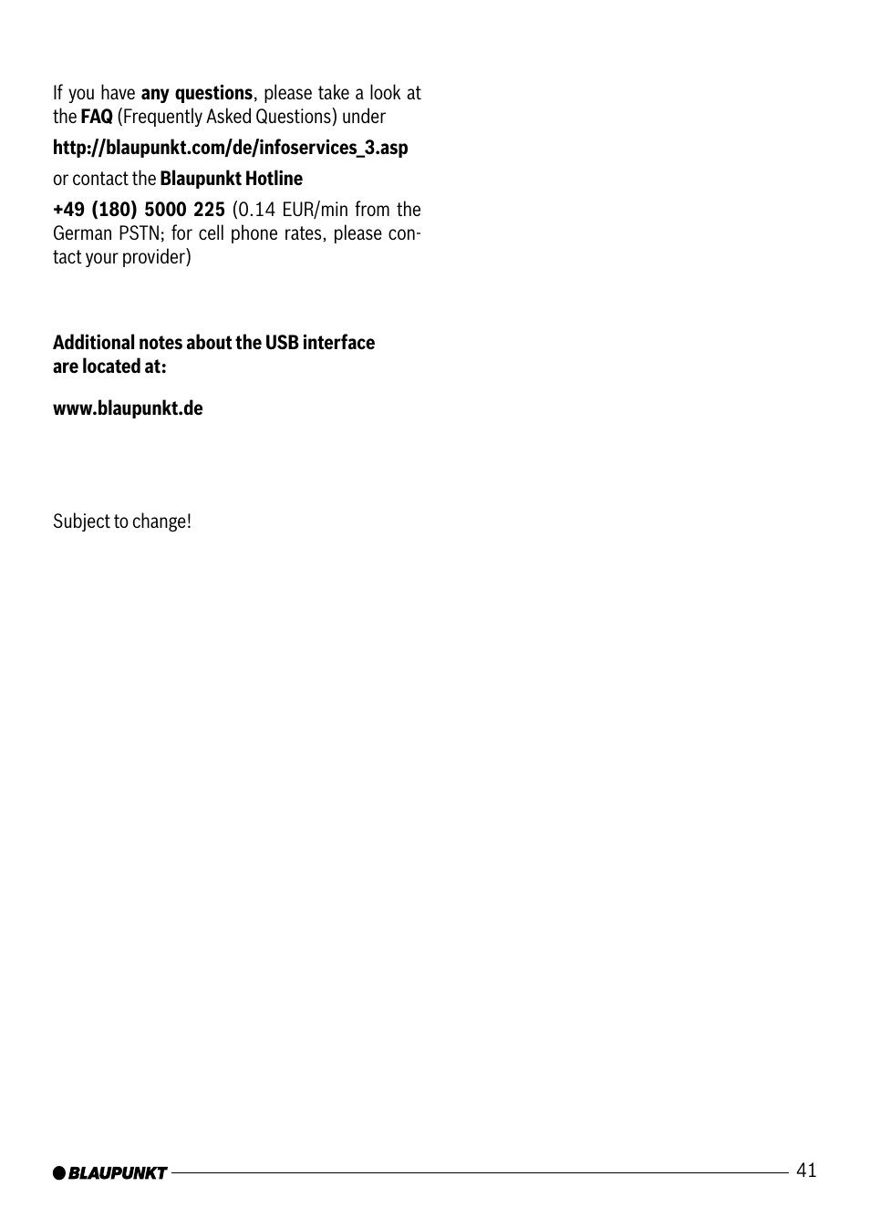 Blaupunkt VW / AUDI 7 607 545 550 User Manual | Page 22 / 24
