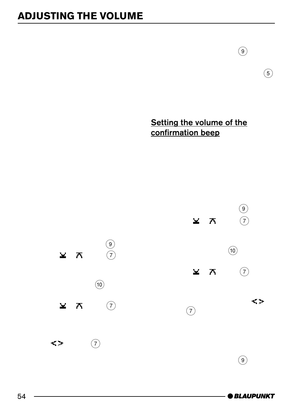 Adjusting the volume | Blaupunkt Acapulco MP54 User Manual | Page 11 / 45