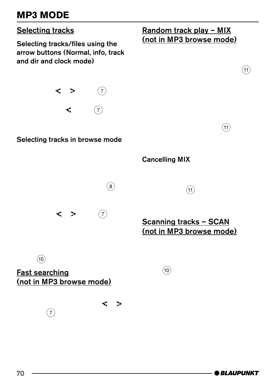 Mp3 mode | Blaupunkt Acapulco MP54 User Manual | Page 27 / 45
