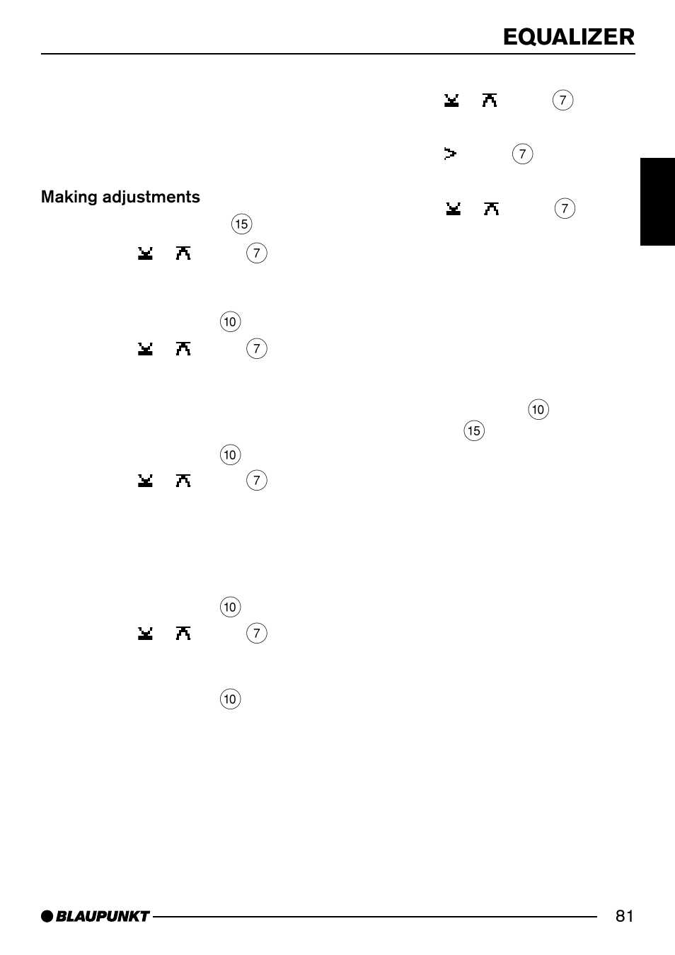 Equalizer | Blaupunkt Acapulco MP54 User Manual | Page 38 / 45