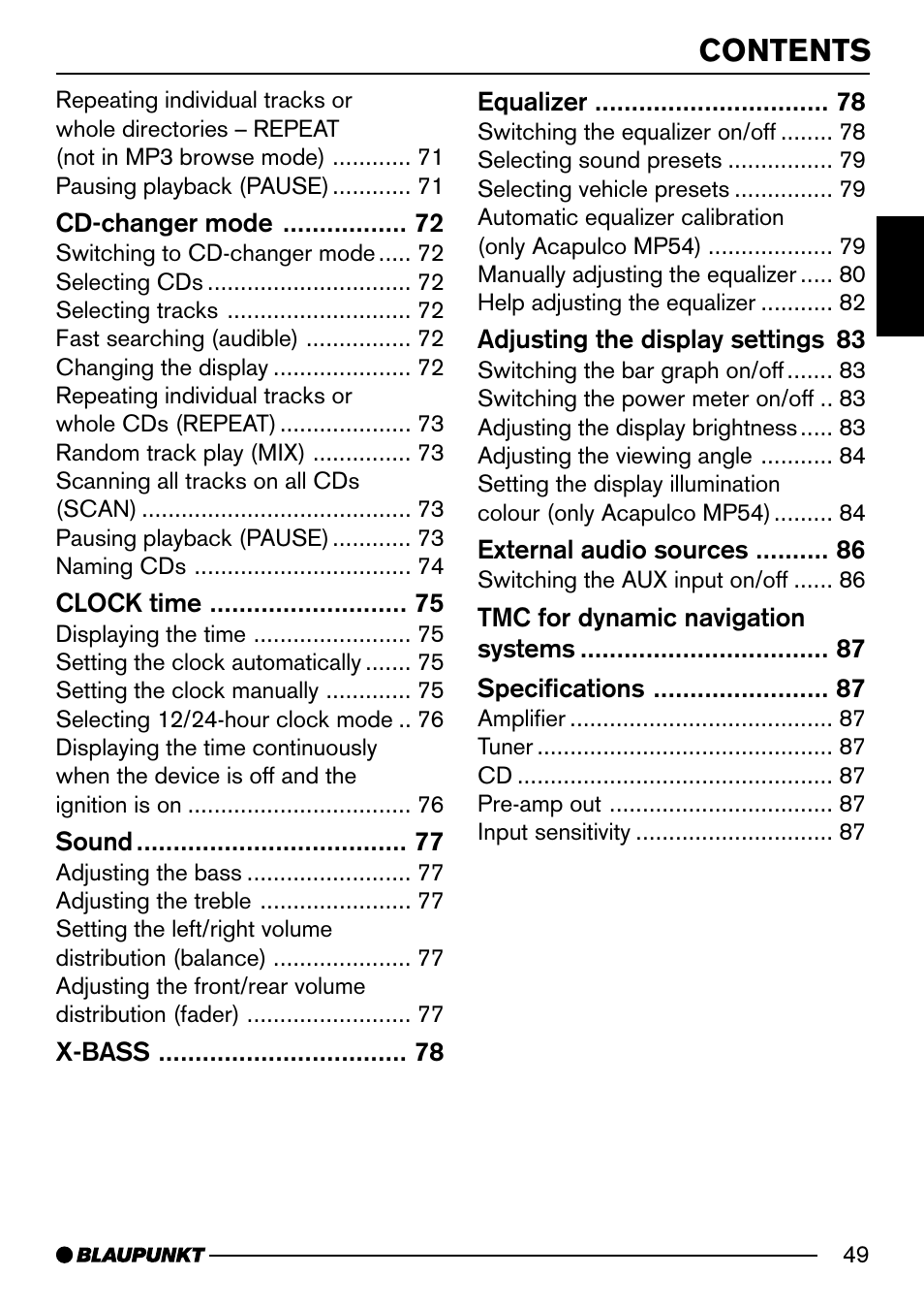 Blaupunkt Acapulco MP54 User Manual | Page 6 / 45