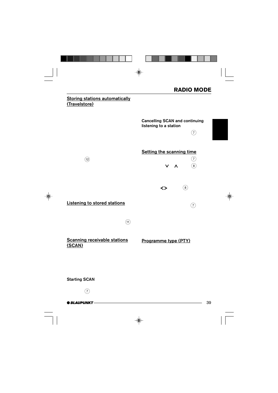 Radio mode | Blaupunkt 7 645 190 310 User Manual | Page 12 / 37