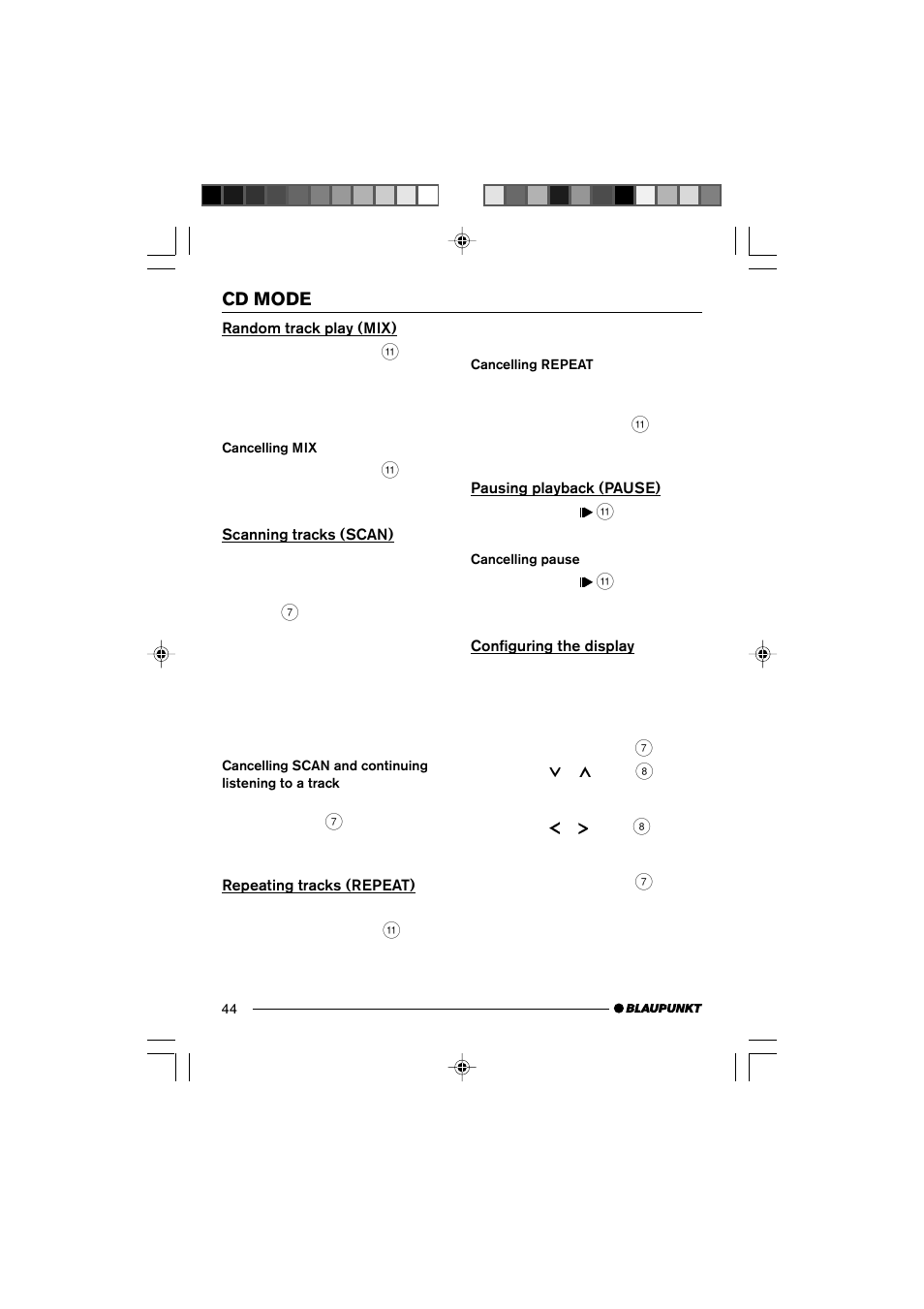 Cd mode | Blaupunkt 7 645 190 310 User Manual | Page 17 / 37