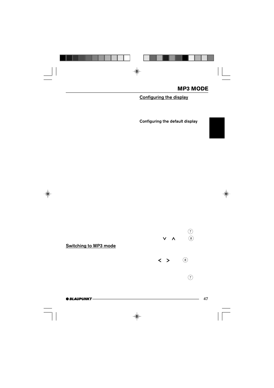 Mp3 mode | Blaupunkt 7 645 190 310 User Manual | Page 20 / 37