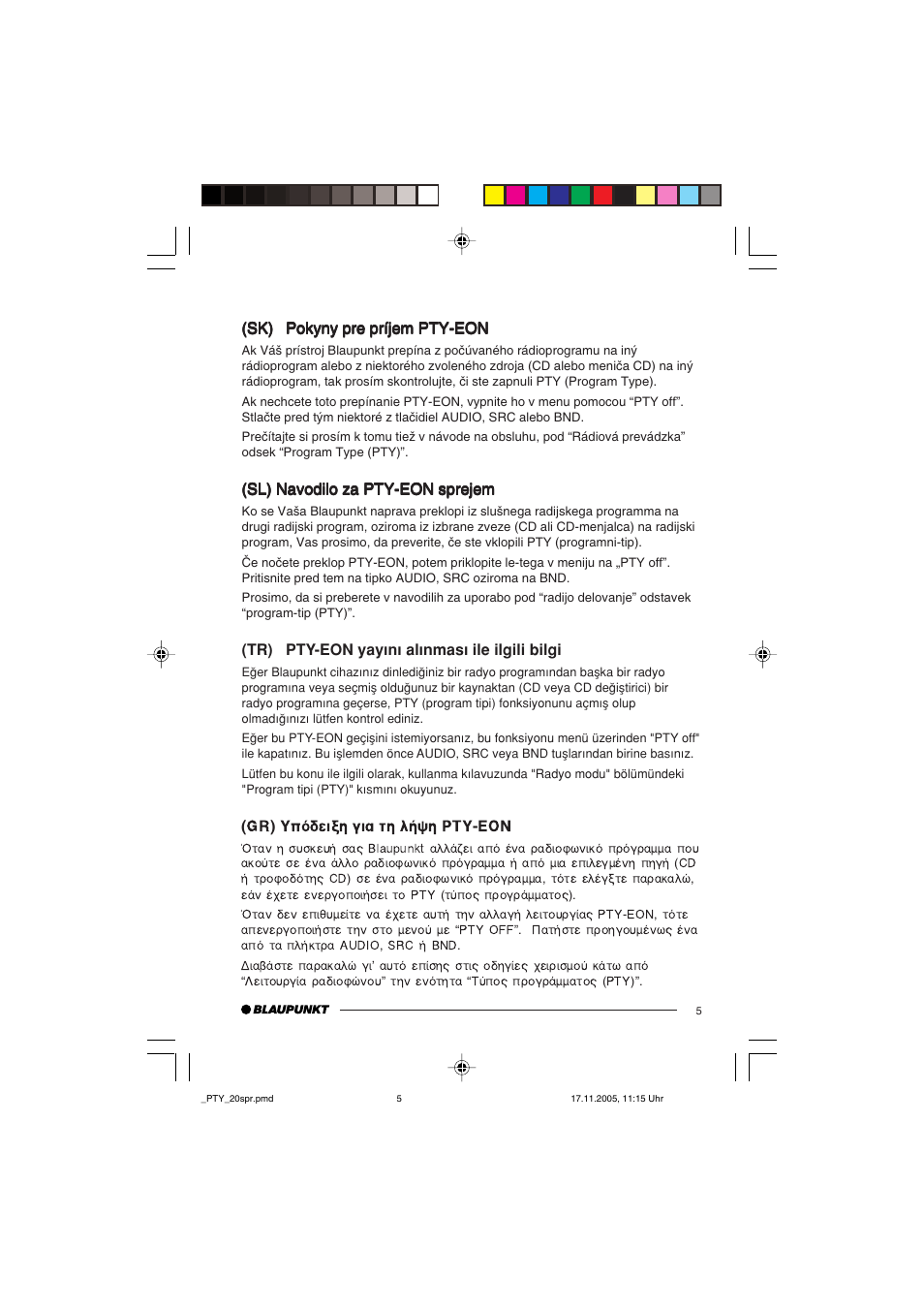 Blaupunkt 7 645 190 310 User Manual | Page 36 / 37