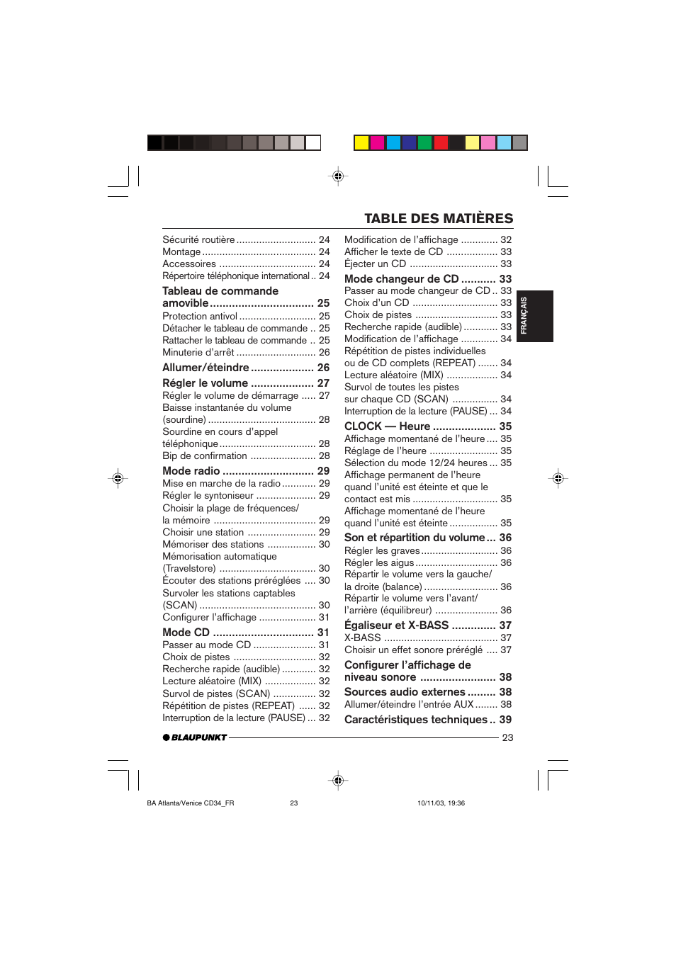 Blaupunkt Atlanta CD34 User Manual | Page 23 / 84