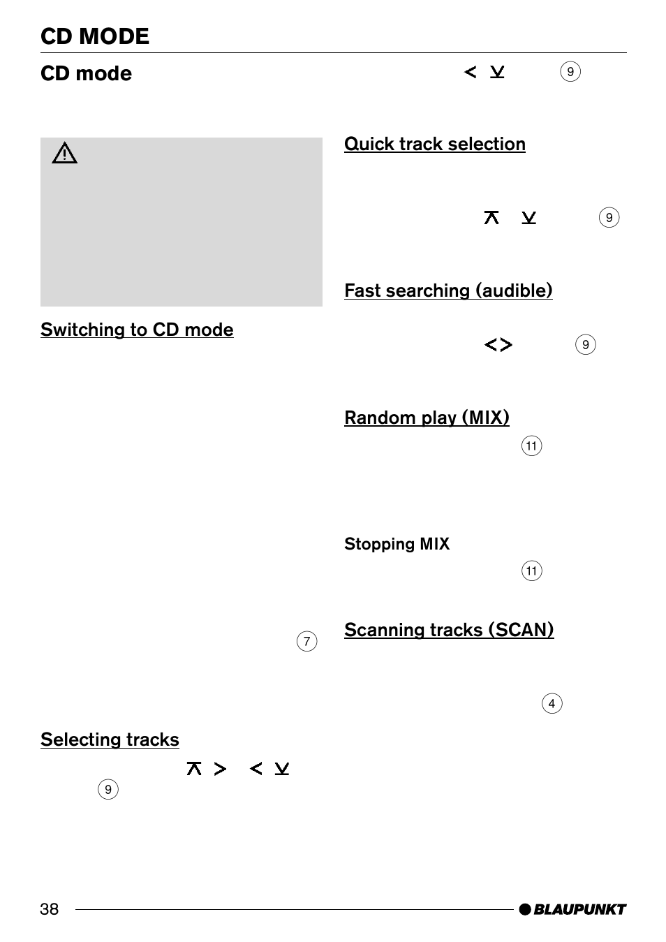Cd mode | Blaupunkt Alicante CD31 User Manual | Page 16 / 23