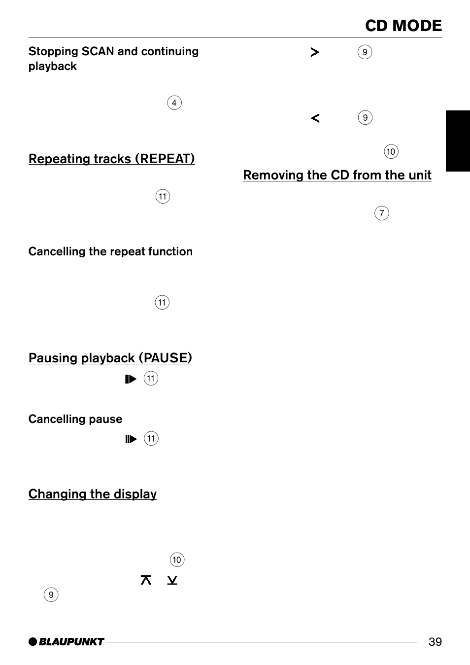 Cd mode | Blaupunkt Alicante CD31 User Manual | Page 17 / 23
