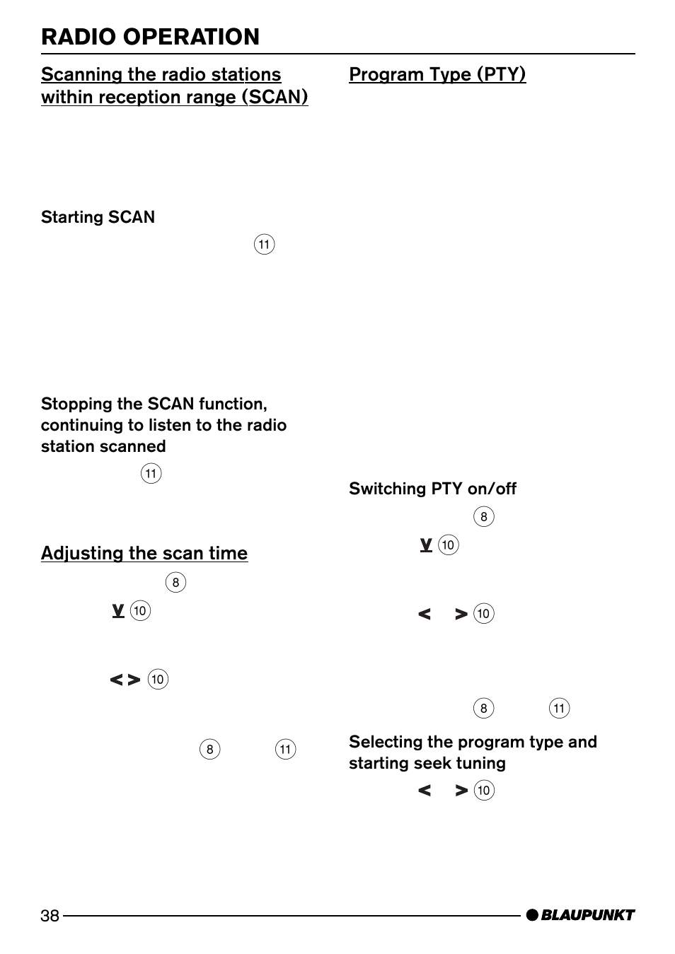 Radio operation | Blaupunkt HEIDELBERG CD50 User Manual | Page 13 / 29